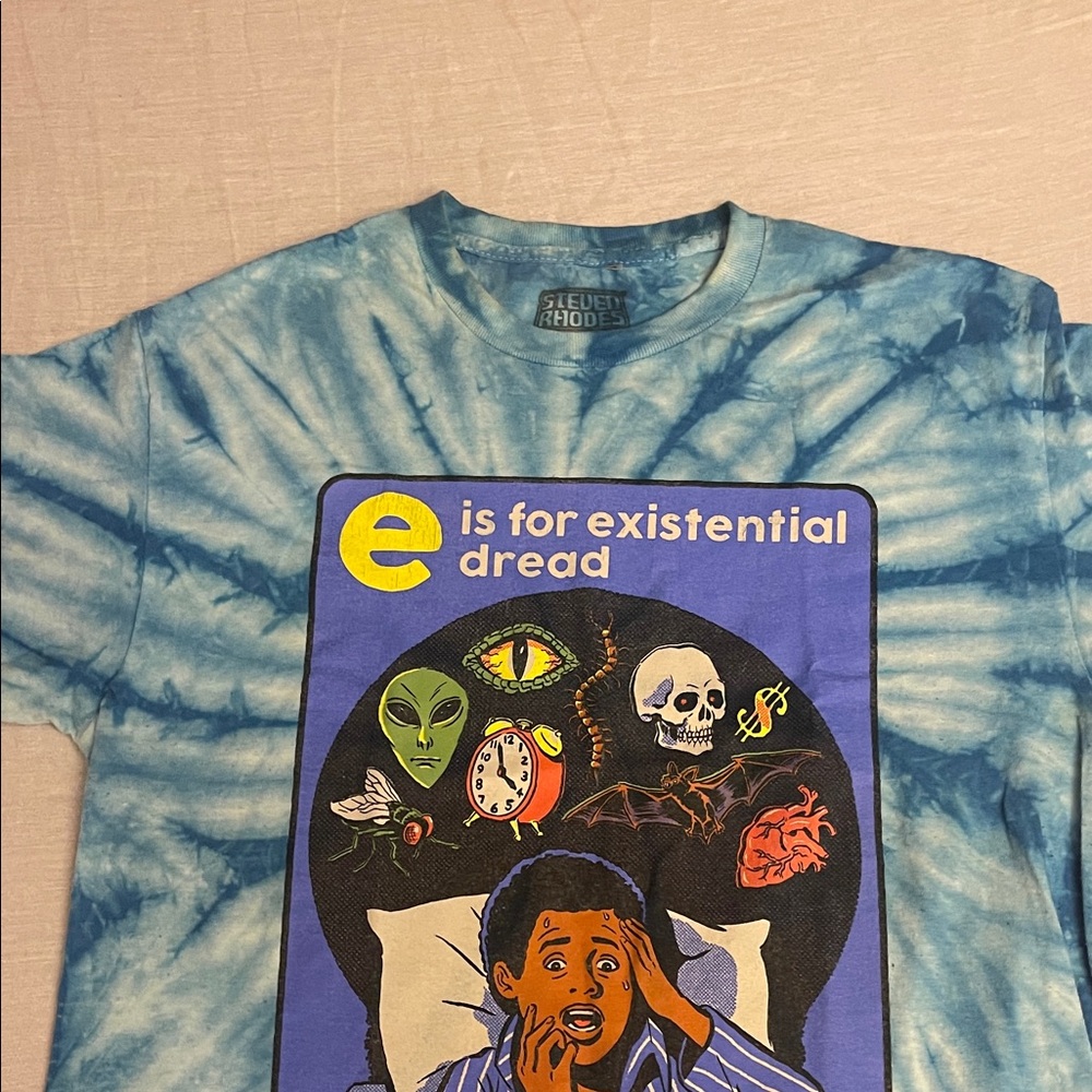 Steven Rhodes Blue Tie-Dye Graphic Tee